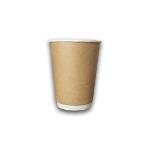 12oz Recyclable Kraft Double Wall Coffee Cup – Box of 400