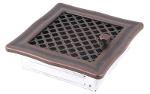 Ventilation fireplace grille DECO 16x16cm with copper patina blind