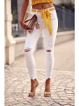 White denim jeans with holes 68060