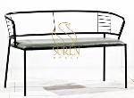 Bent Metal Leatherette Seating Bench