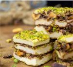 Baklava Turkish Delight with Pistachio and Chocolate