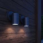 Wall lamp outside downwards stainless steel 2 pcs