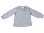 Baby Cotton T-shirt With Ruffled Neckline
