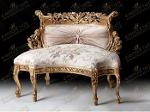 French Louis XV carved gilt-wood Rococo style love seat sofa