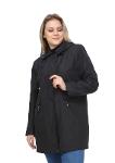 Large Size Black Color Hooded Bonding Coat