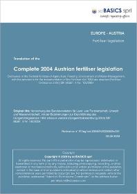 Complete 2004 Austrian Fertiliser Legislation