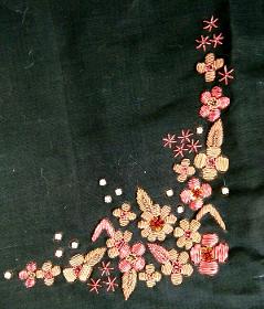 Hand embroidery beaded work
