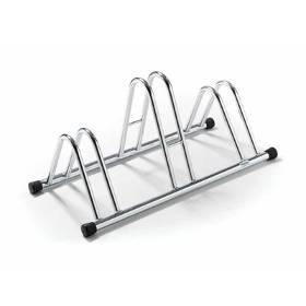3-spaces Grounded Bike Rack In  Galvanized Steel