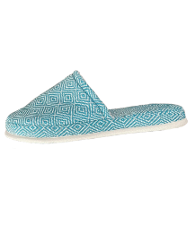 Luxury cotton herringbone Diamond slippers - Marshmallow sole