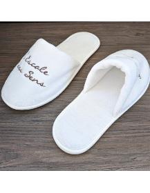 Washable Hotel Spa slippers with custom logo embroidery