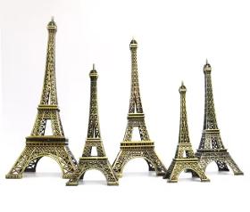France Paris Eiffel Tower 3D Brass Metal Ornaments