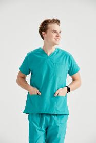 Surgical Green Elastane Medical Suit, For Men - Surgical Green