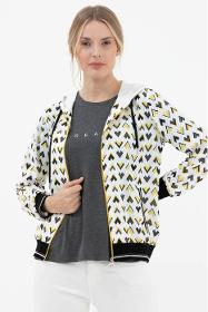 Colorful Patterned Hooded Sweater