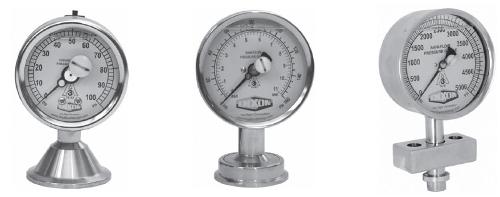 Hygienic pressure gauges