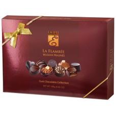 EMOTI Dark Chocolates, La Flambee 189g (bow decorated). SKU: