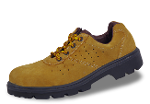 Men's yellow work boots with a heavy bomb and perforation