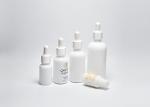luxury opal white cosmetic glass Boston container bottle