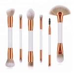 6PCS Double End Makeup Brush Set with Two Color Synthetic Ha