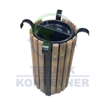 Wooden Coated Laminated Outdoor Garbage Bin With Ashtray