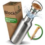 Stainless steel drinking bottle insulated I 750ml I with natural bristle brush 