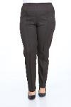 Large Size Brown Elastic Waist Lycra Fabric Trousers