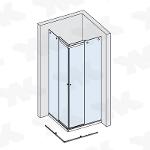 Corner shower for shower tray up to 1000 x 1000 mm