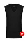 Men modal deep v neck sleeveless tshirt 3-pack - black