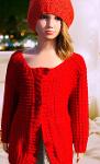 Hand-knitted girl's cardigan in 100% Extrafine Merino