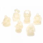 Happy Buddha Statue Polyresin White – Set of 6 – approx. 5 cm