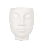 Hummingbird Home | Face to face flowerpot - White ceramic decorative pot - pot
