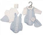 Premature Baby Boys 2 Pieces Romper Set with Lace and Hat