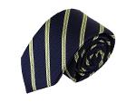 Italian Handmade Men's Silk Tie, 150x7cm, Blue Yellow Gold