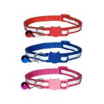 Reflective Cat Collars - Red, Blue, Rose (Pack of 3)