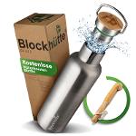 Stainless steel drinking bottle insulated I 750ml I with natural bristle brush