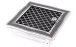 Ventilation fireplace grille DECO 16x16cm with silver patina shutter