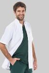 Medical gown for men, short, white - Model Dr. Tunica Summer