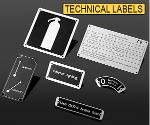Anodized aluminum technical labels