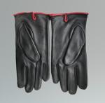 MEN'S BLACK LEATHER GLOVES WITH RED LININGS