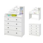 Baby changing table with chest of drawers