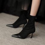 Pointed Toe High Heels Women Temperament Elastic Socks Boots