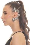 Women's Silver Color Lacquer Plated Zircon Stone Leaf Stylized Left Ear Earcuff
