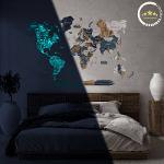 3D Luminous/Magnetic Colored Wooden World Map Mystery