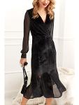 Dress with transparent sleeves black 13140