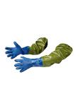 Extended blue gloves