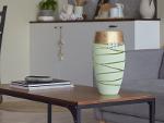 Handpainted Glass Vase for Flowers | Gentle Green Oval Vase | Interior Design