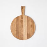 Round Oak Cutting Board With Handle