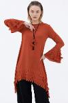 Necklace sleeve and hem detailed tunic - onion