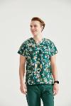 Green Medical Blouse with Print, For Men - Camouflage Green Model