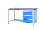 Workbench 2000 with 3 drawers front height 200