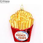 Christmas decorative fake french fries galss ornament